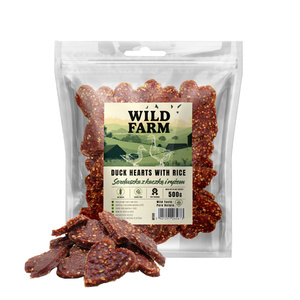 WILD FARM Harten met eend en rijst 500g hondensnacks
