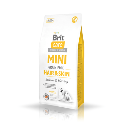 Brit Care Mini Graanvrij Haar & Huid 7kg + GRATIS een verrassing voor je hond!