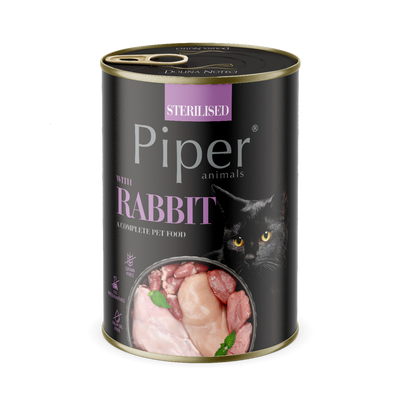 DOLINA NOTECI Piper voor gesteriliseerde katten met konijn 12x400g