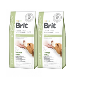 Brit Grain Free Veterinary Diet Honden Diabetes Kalkoen met Erwten 2x12kg