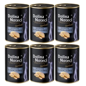 DOLINA NOTECI Premium voor gesteriliseerde katten rijk aan parelhoen 6x400g