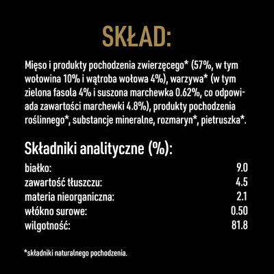 Cesar Natural Goodness Rundvlees rijk, gegarneerd met wortelen, bonen en kruiden 400g