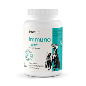 Lab-v Immuno Twist - natuurlijke ondersteuning van immuniteit en vitaliteit voor honden en katten 60 afneembare capsules