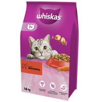 WHISKAS Droog Kattenvoer 1+ met Rundvlees 14kg