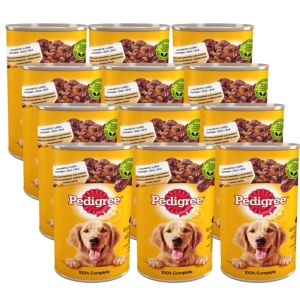 PEDIGREE Adult blik 12x1200g - volledig natvoer voor volwassen honden, met kip in gelei