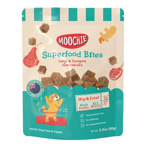 MOOCHIE Superfood Bites Lamb & Turmeric Hip & Joint 40g hondensnacks met lamsvlees en kurkuma