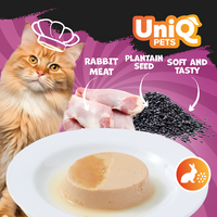 UNIQ PETS Nat kattenvoer ROYAL RABBIT konijnenpastei met lancetzaad 30 g x 8 st