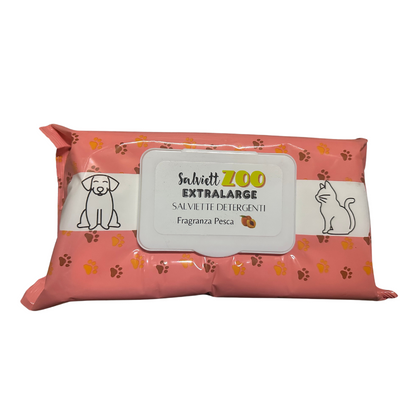 SalviettZOO XL - honden- en kattenverzorgingsdoekjes 40st (perzikgeur)