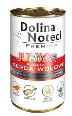 Dolina Noteci Premium Junior Rijk aan runderhartjes 400g