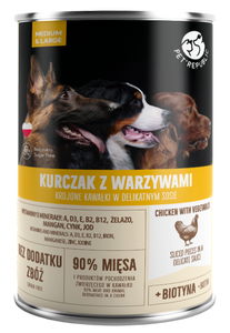 PetRepublic stukjes in saus met kip en groenten 800g