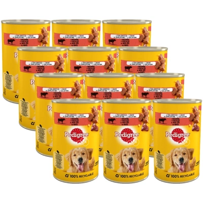 Pedigree Natvoer voor Volwassen Honden met Rundvlees Jellied Blik 12x400g