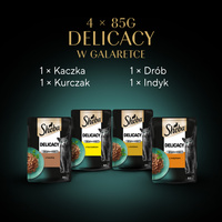Sheba Sachet Delicacy In Jelly gevogeltesmaken 4x85g