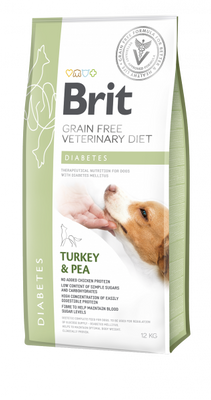 Brit Grain Free Veterinary Diet Honden Diabetes Kalkoen met Erwten 2x12kg