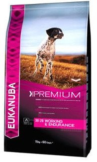 Eukanuba Dog Dry Premium Working & Endurance Chicken Bag 15kg + GRATIS een verrassing voor je hond!