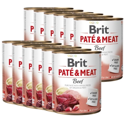 Brit Pate & Vlees met Rundvlees 12x800g