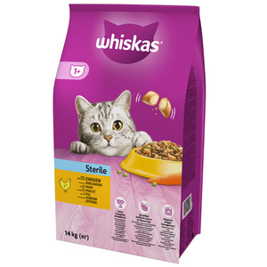 WHISKAS Droog Kattenvoer 1+ Steriel met Kip 2x14kg