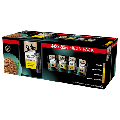  SHEBA Selection Select Slices Kippenreepjes zakjes  40x85g 