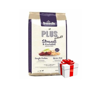 BOSCH Plus Adult Struisvogel & Aardappelen 12,5kg + GRATIS een verrassing voor je hond!
