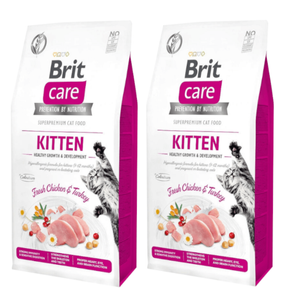 Brit Care Cat Graanvrije Kitten Gezonde Groei & Ontwikkeling met Kip en Kalkoen 2x7kg
