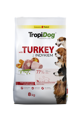 Tropidog Premium Adult Small Breeds met Kalkoen en Rijst 8kg