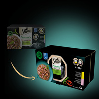 SHEBA Nature's Collection Selection of Flavours 8x85 g - nat volledig voer voor volwassen katten, in saus (stukjes met: kip gegarneerd met rode pepers, zalm gegarneerd met erwten)