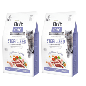 Brit Care Cat Graanvrije Gesteriliseerde Gewichtscontrole met Eend en Kalkoen 2x7kg