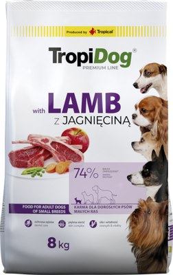 Tropidog Premium Adult Small Breeds Met lam en rijst 8kg