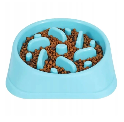 NUXIE® vertragende voerbak voor hond kat groot 20cm (willekeurige kleur)