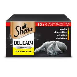 Sheba Delicacy Gevogelte Gelei Smaken, met Eend, met Kip, met Gevogelte, met Kalkoen 80x85g