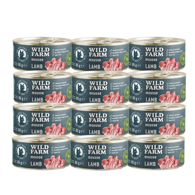 WILD FARM Mousse Lam 12x80g - graanvrije mousse voor katten