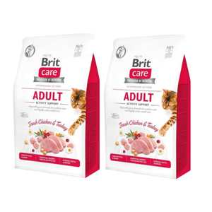 Brit Care Cat Grain-Free Aldut Activity Support met Kip en Kalkoen 2x7kg
