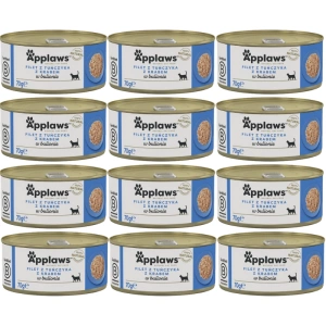 Applaws Kat Tonijn met Krab 12x70g CUP