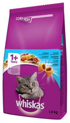 WHISKAS Adult Droog Kattenvoer 1+ met Tonijn en Groenten 1.4 kg