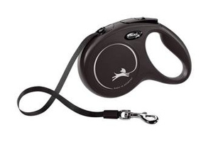Flexi leash New Classic L riem 8m tot 50kg Zwart