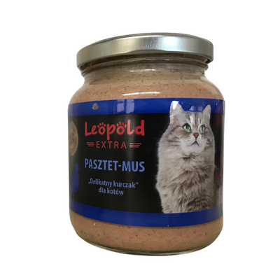 Leopold Paté Mousse "Delicate Kip" voor katten 300g +10% Gratis (Potje)