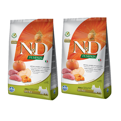 Farmina N&D Pompoen Graanvrij Canine Adult Mini Zwijn/Aappel 2x7kg