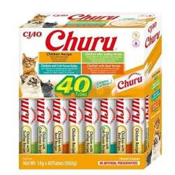 INABA Churu voor katten - gemengde smaken met kip 40x14g