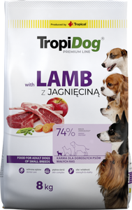Tropidog Premium Adult Small Breeds Met lam en rijst 8kg