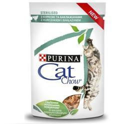 Purina Cat Chow Sterilised Kip en Aubergine in Saus 85g