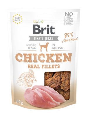 Brit Jerky Snack Kip Filets 80g