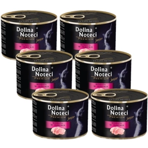 Dolina Noteci Premium Junior voor Katten Rijk aan Kalkoen 6x185g