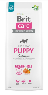 BRIT CARE Hond Graanvrij Puppy Zalm 12kg + GRATIS een verrassing voor je hond!