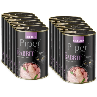 DOLINA NOTECI Piper voor gesteriliseerde katten met konijn 12x400g