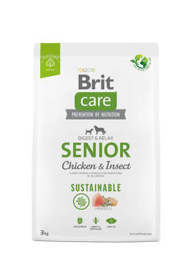 BRIT CARE Dog Sustainable Senior Chicken & Insect 3kg