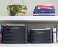 Curver Rattan Style Mand met deksel grijs S