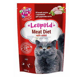 Leopold vleesvoeding met konijn voor katten 100g