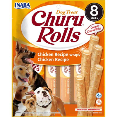 INABA Churu Rolls voor Honden Kip 8x12g