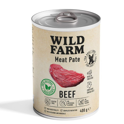 Wild Farm Pate Rund 6x400g glutenvrij hondenvoer MIX