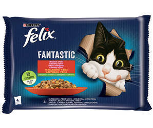 Felix Fantastic Kip en Rund Gelei 4x85g