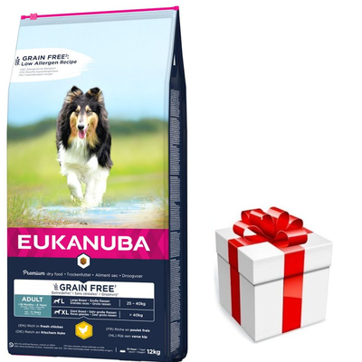 Eukanuba Adult Large Graanvrij Kip 12kg + GRATIS een verrassing voor je hond!